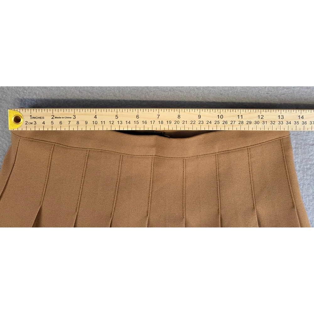 Brown Pleated Tennis Skirt Skort Built-in Shorts Preppy Blokecore Mini Skirt - Picture 3 of 8